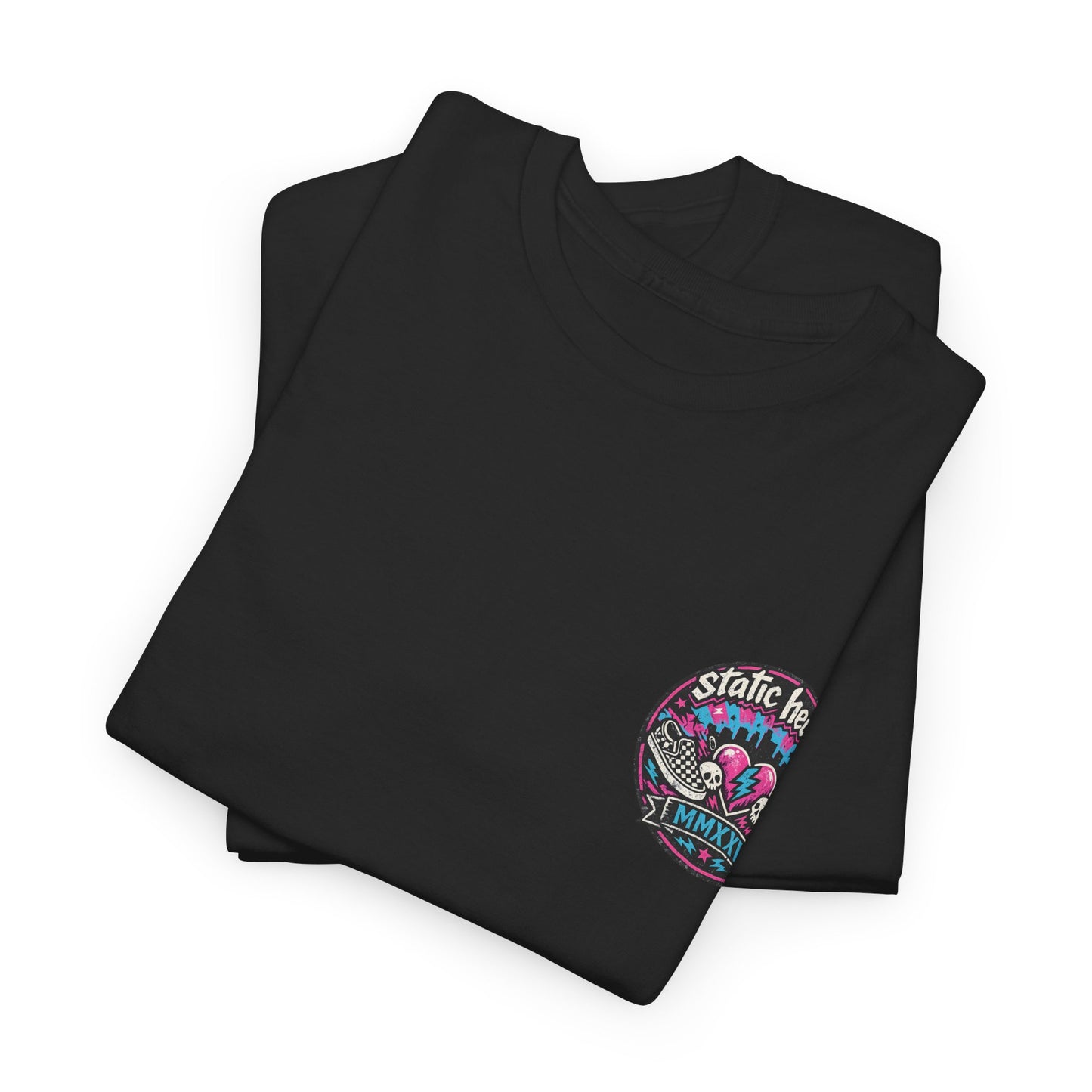 Static Hearts Retro Band T-Shirt