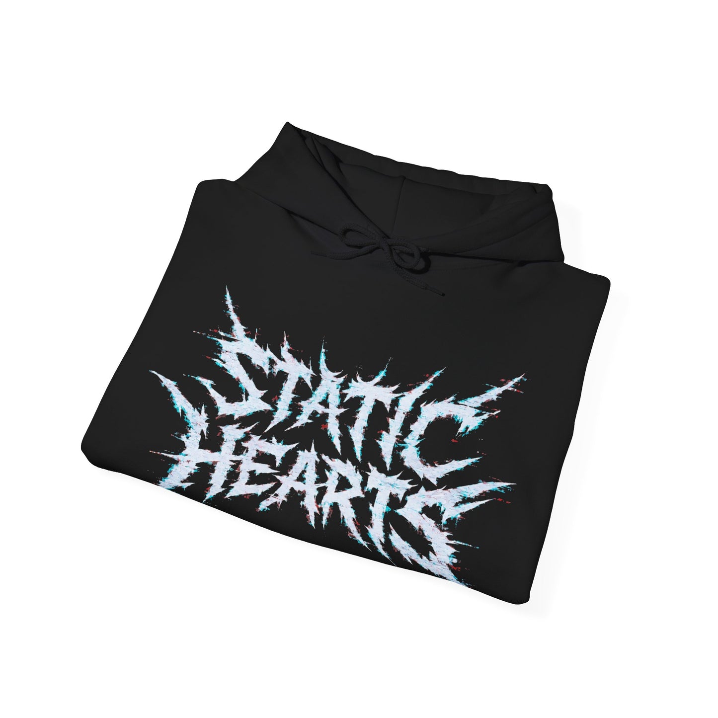Static Hearts Metal Hoodie