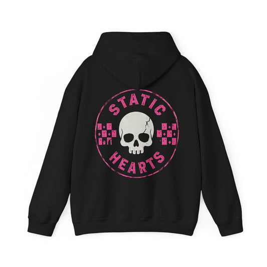Punk Rock Skull Hoodie alternative graphic t-shirt by Static Hearts inspired by pop punk, emo and horror.