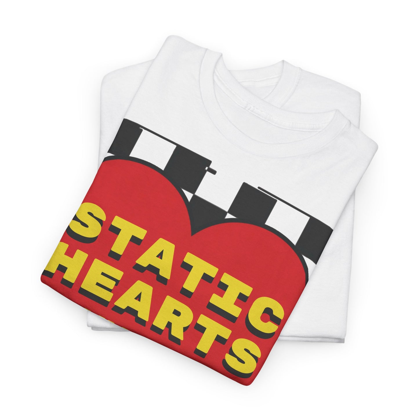 Retro Static Hearts Checkerboard T-Shirt