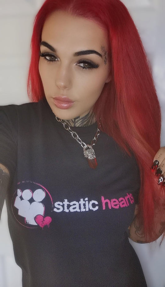 Static Hearts Myspace T‑Shirt alternative graphic t-shirt by Static Hearts inspired by pop punk, emo and horror.