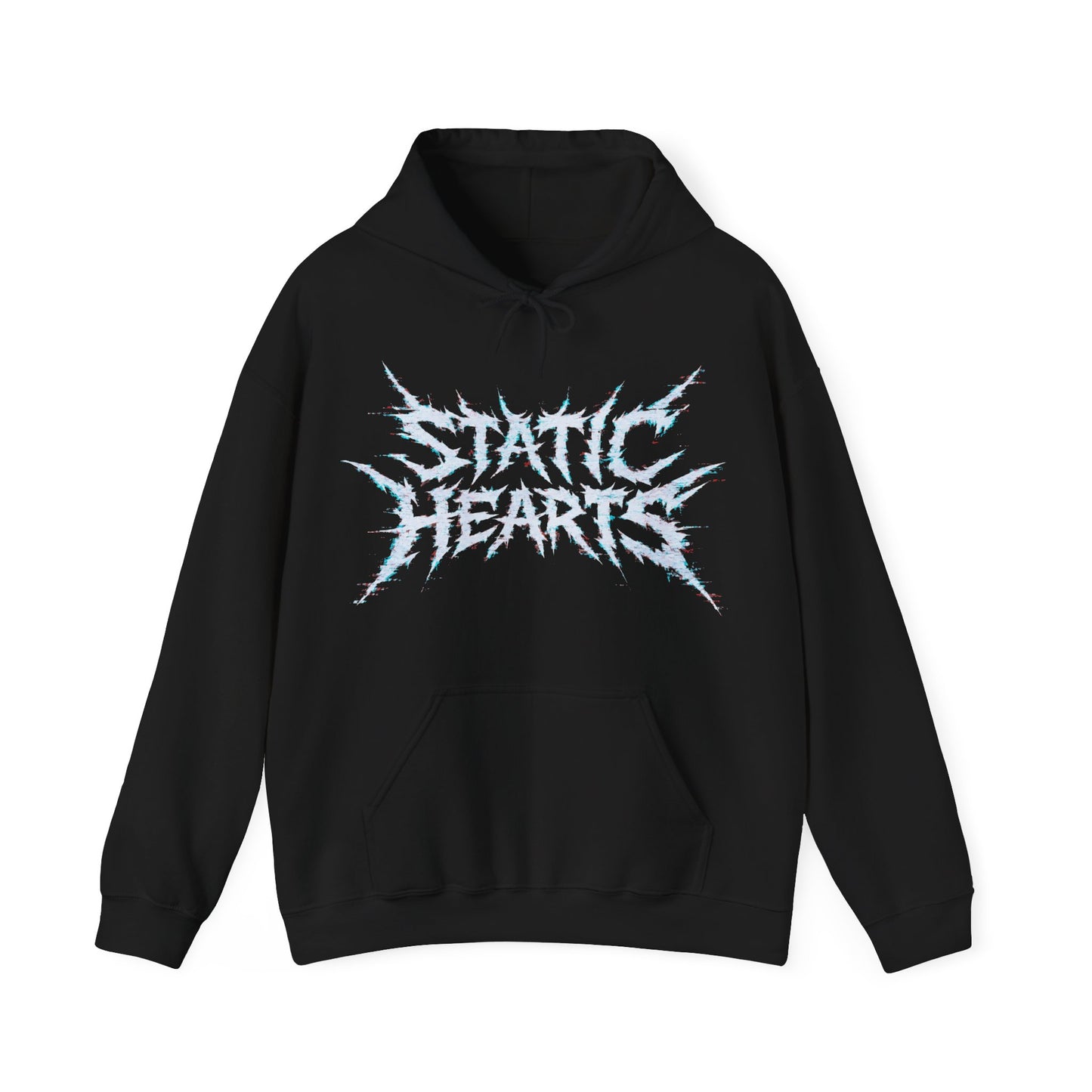 Static Hearts Metal Hoodie