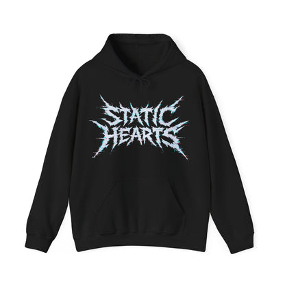 Static Hearts Metal Hoodie