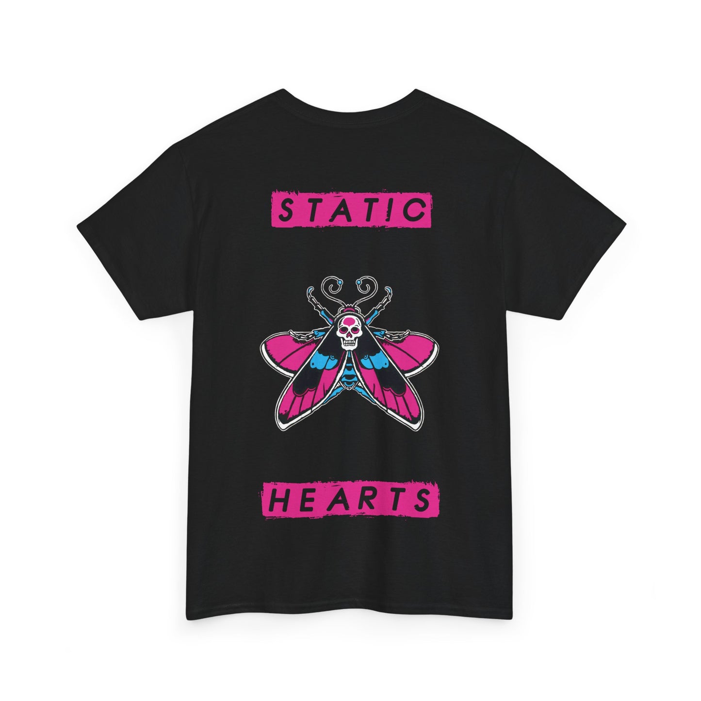 Neon Death Moth T-Shirt alternative graphic t-shirt by Static Hearts inspired by pop punk, emo and horror.