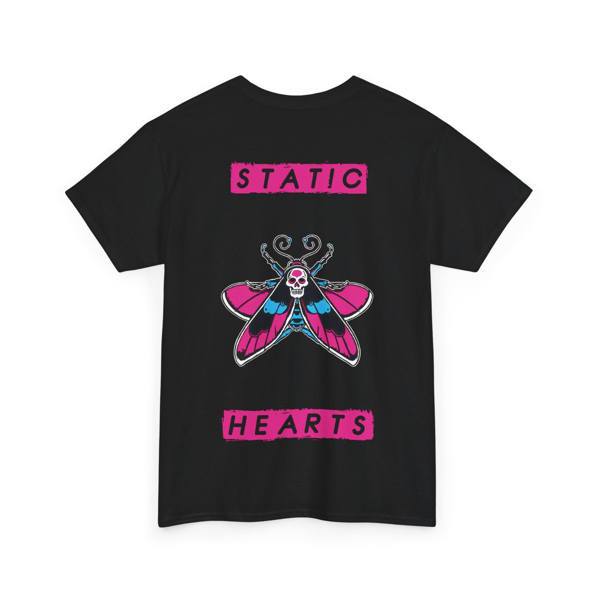 Neon Death Moth T-Shirt alternative graphic t-shirt by Static Hearts inspired by pop punk, emo and horror.