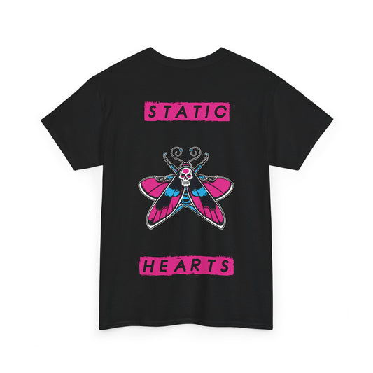 Neon Death Moth T-Shirt alternative graphic t-shirt by Static Hearts inspired by pop punk, emo and horror.