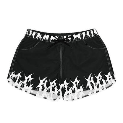 Flame Edge Women's Shorts — Sk8te Hearts Graphic