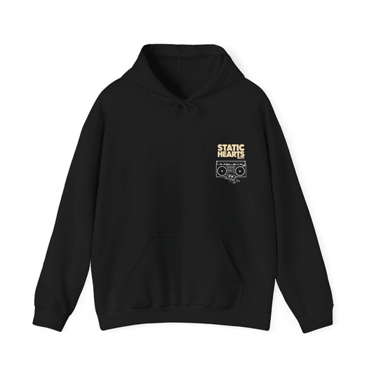 Static Hearts Smiley Skull Hoodie