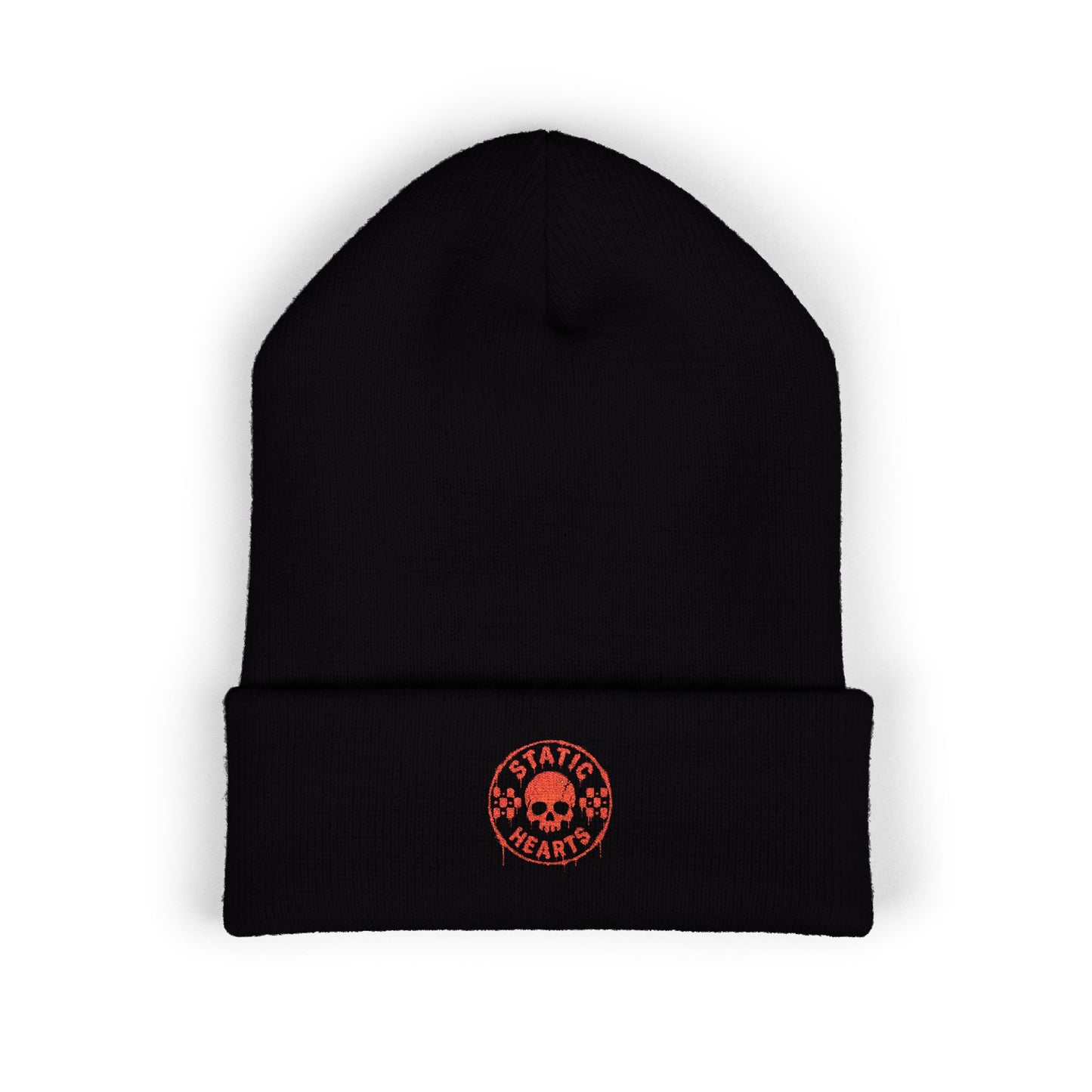 Static Hearts Skull Beanie alternative graphic t-shirt by Static Hearts inspired by pop punk, emo and horror.