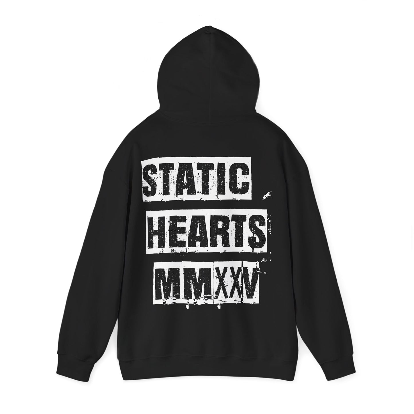 Distressed Static Hearts MMXXV Hoodie