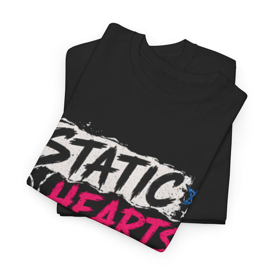 Static Hearts Punk Rock Graphic T-Shirt