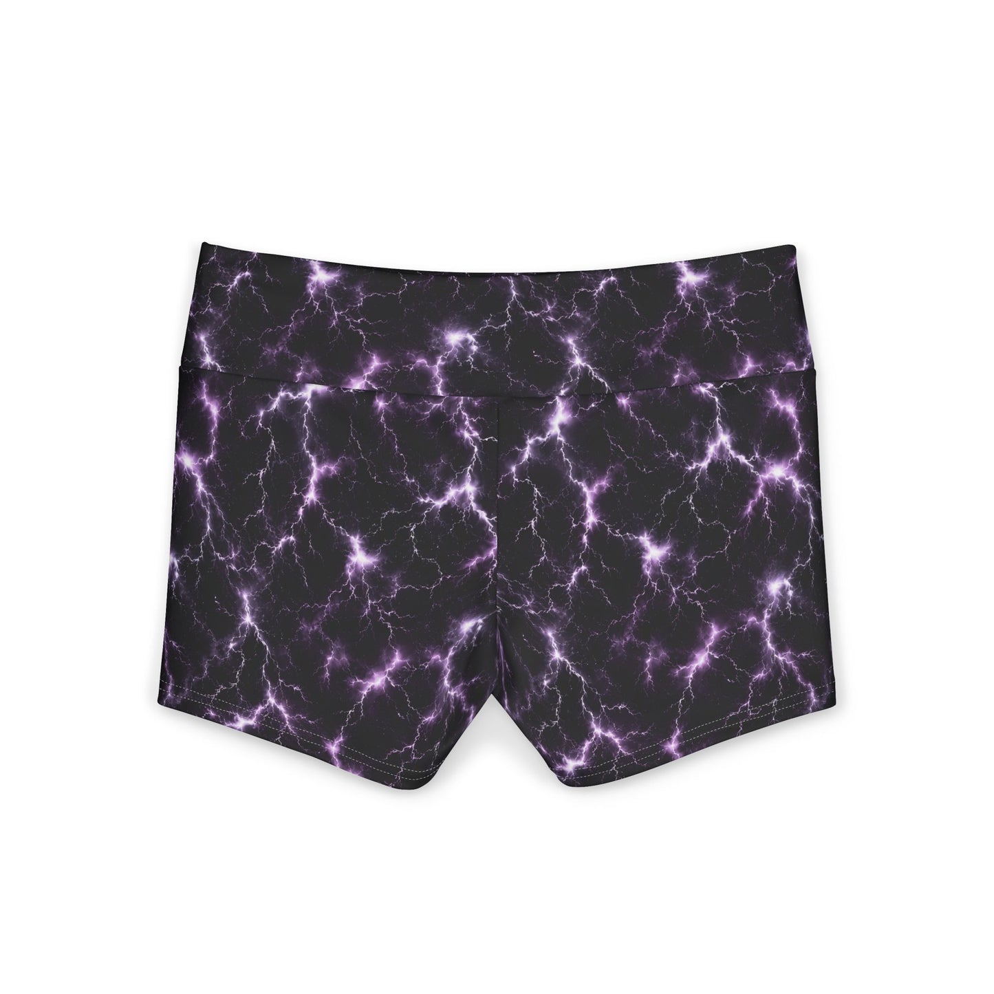Yoga Shorts - Purple Lightning Print Women's Activewear