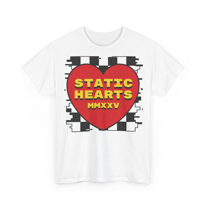 Retro Static Hearts Checkerboard T-Shirt