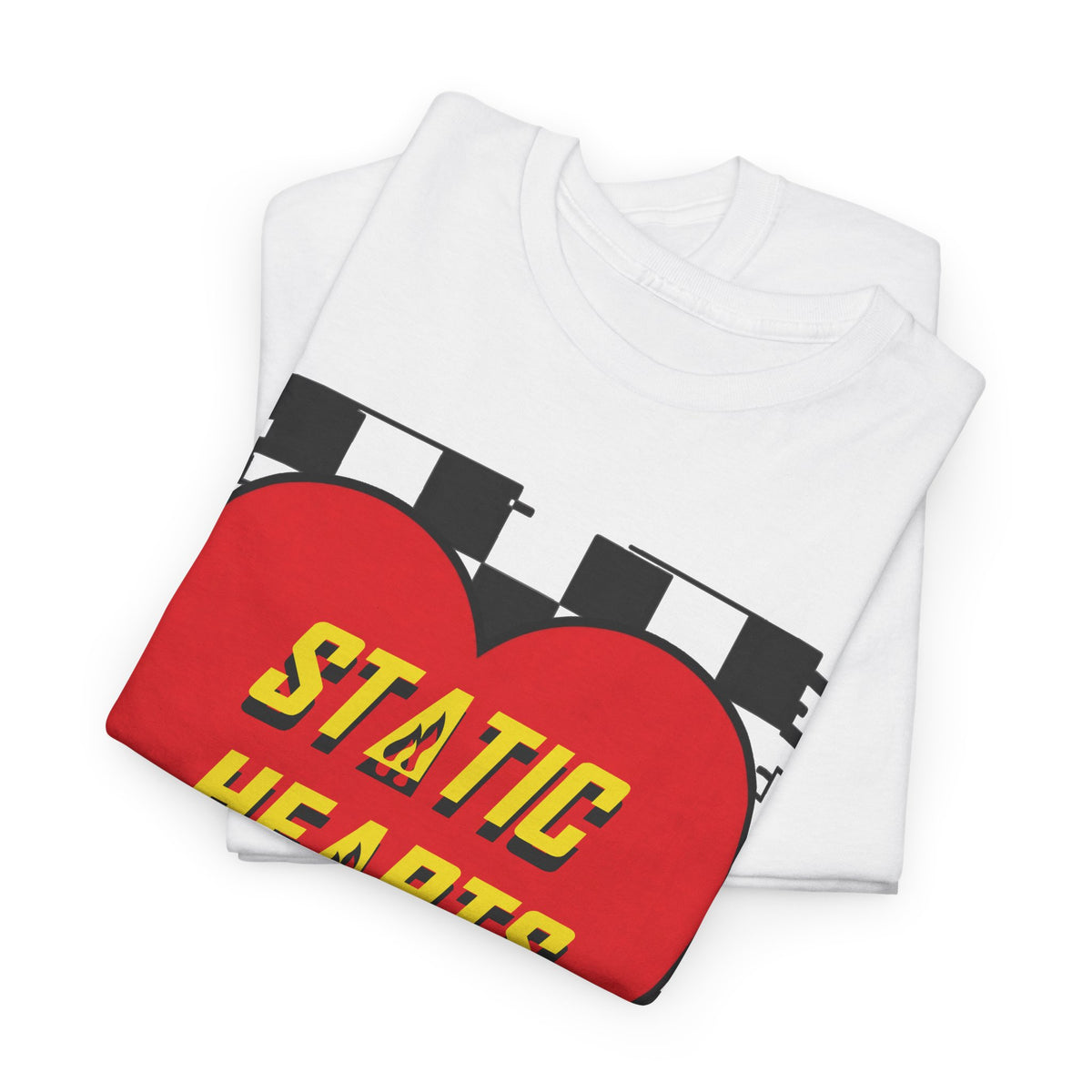 Retro Static Hearts Checkerboard T-Shirt