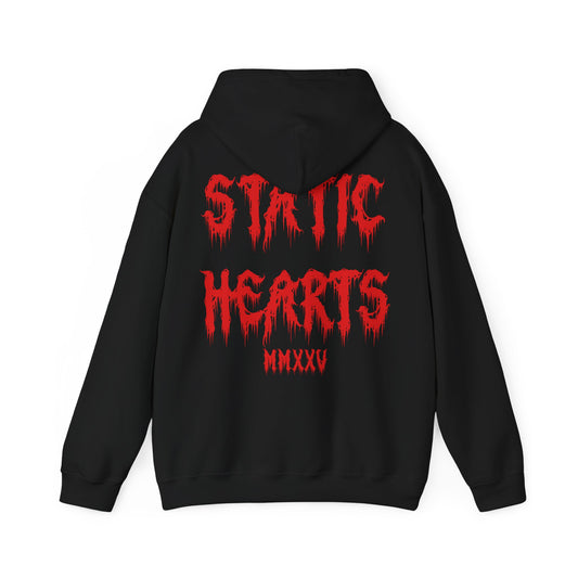 Static Hearts Blood Drip Hoodie