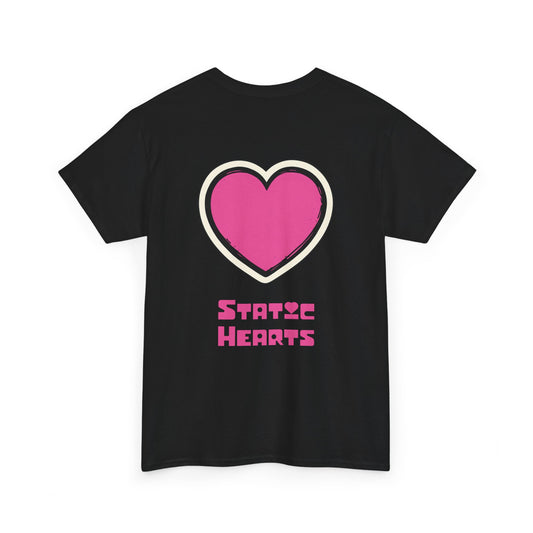 Retro Heart Logo T‑Shirt alternative graphic t-shirt by Static Hearts inspired by pop punk, emo and horror.