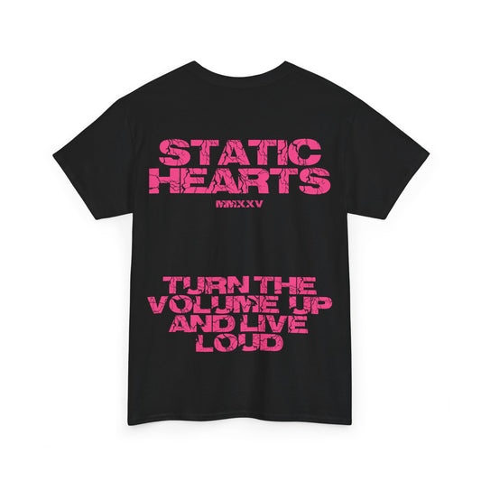 Electric Static Hearts Graphic T‑Shirt