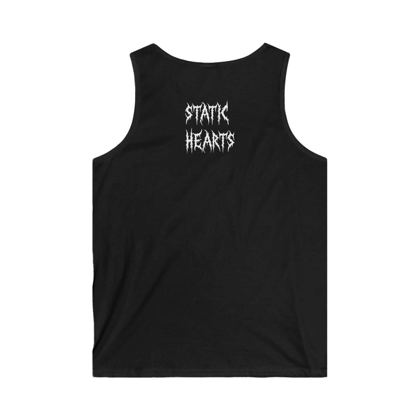 Static Hearts Tank Top – Gothic Band-Style Graphic Tank