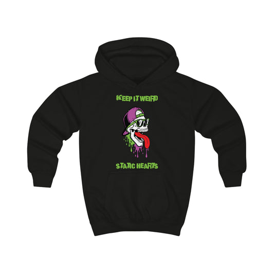 Keep it Weird Kids Hoodie alternative graphic t-shirt by Static Hearts inspired by pop punk, emo and horror.