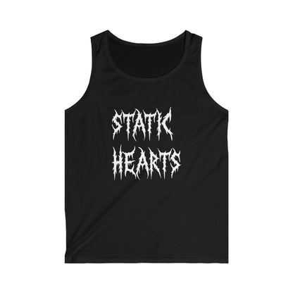 Static Hearts Tank Top – Gothic Band-Style Graphic Tank