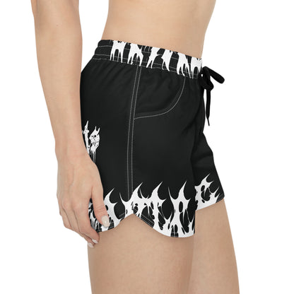 Flame Edge Women's Shorts — Sk8te Hearts Graphic