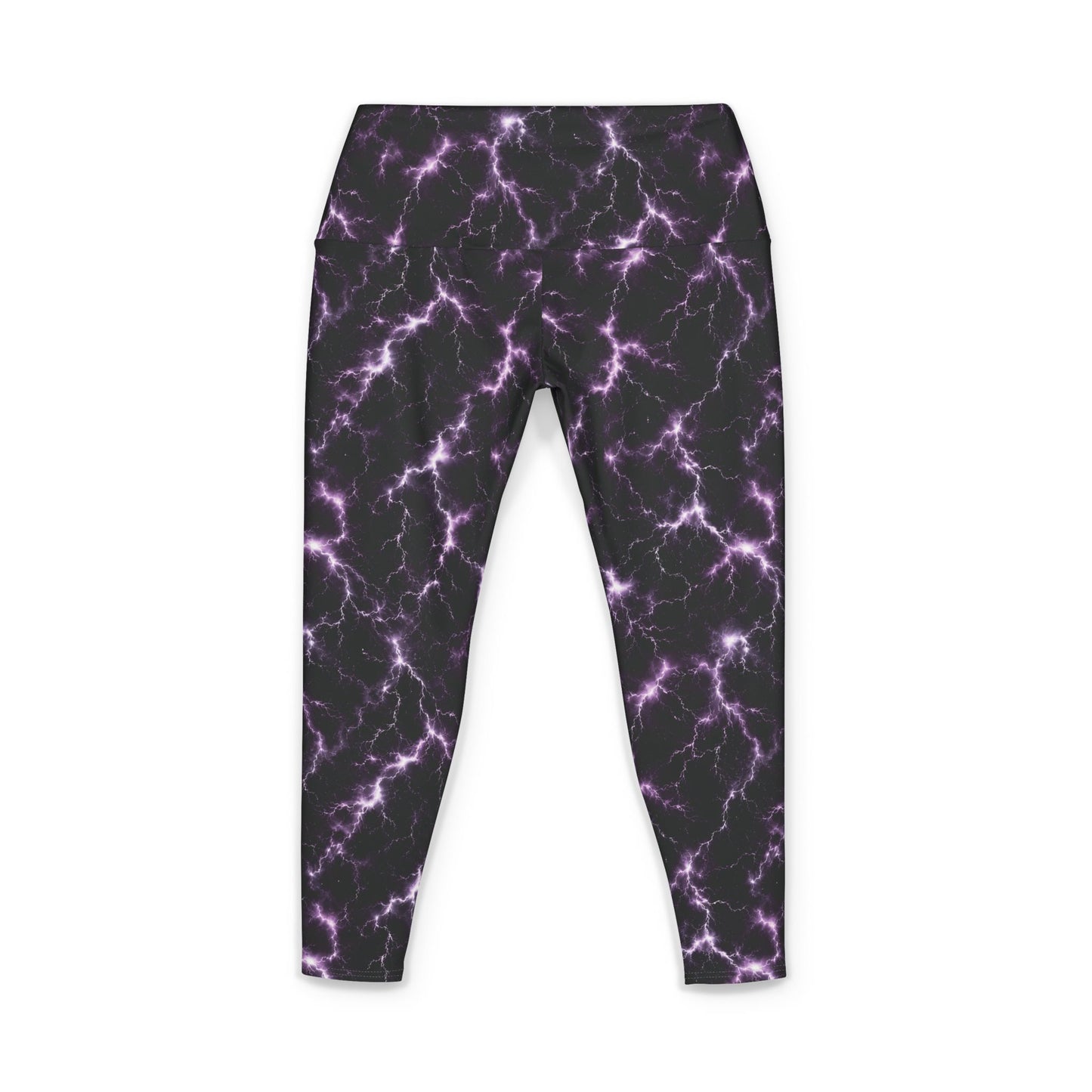 Purple Lightning Yoga Leggings — Women's All-Over-Print Activewear