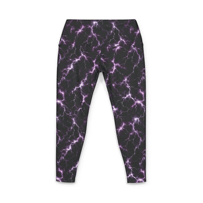 Purple Lightning Yoga Leggings — Women's All-Over-Print Activewear
