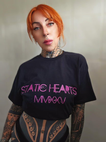 The Lovers Neon Tarot T-Shirt alternative graphic t-shirt by Static Hearts inspired by pop punk, emo and horror.
