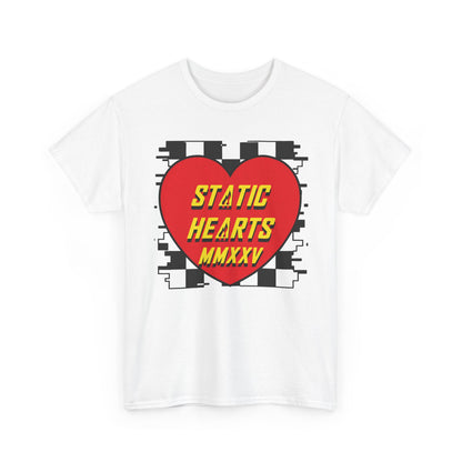 Retro Static Hearts Checkerboard T-Shirt