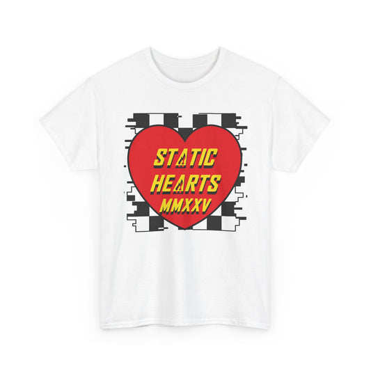Retro Static Hearts Checkerboard T-Shirt