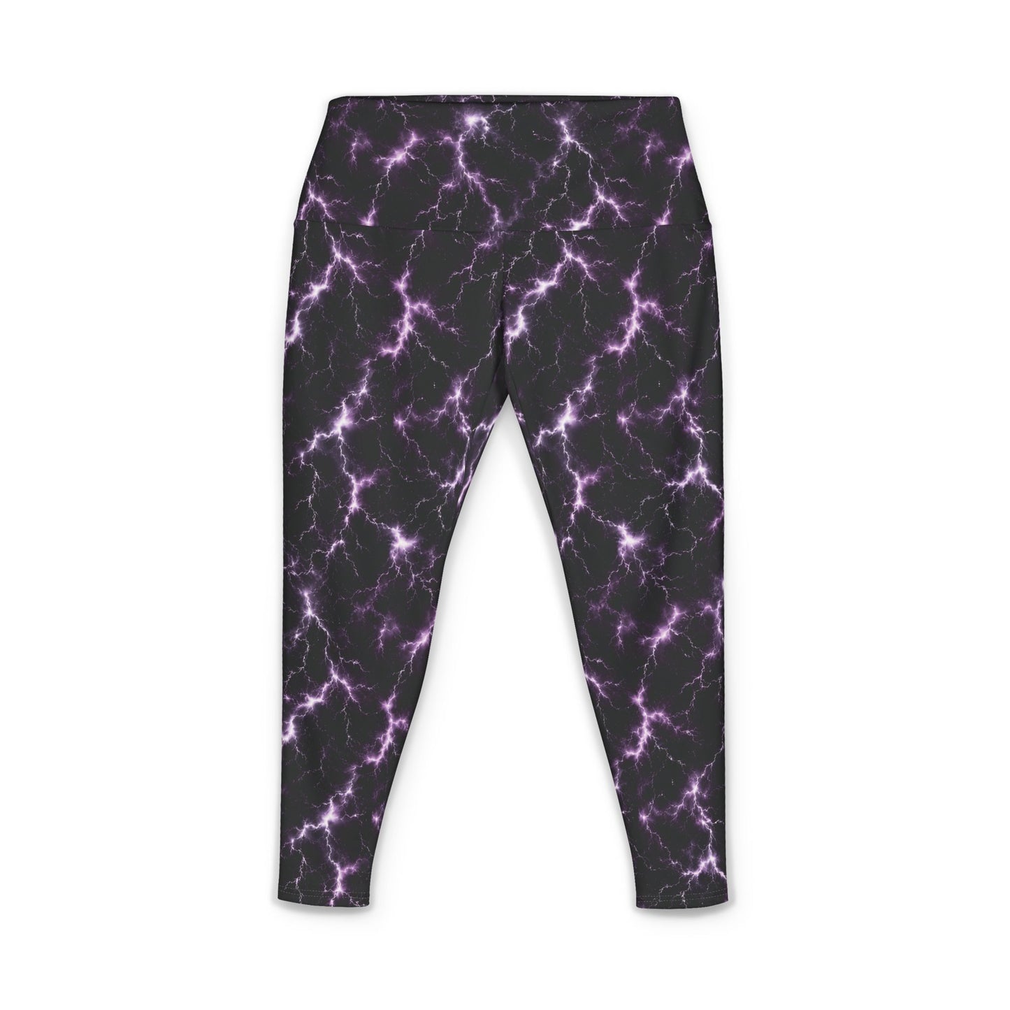 Purple Lightning Yoga Leggings — Women's All-Over-Print Activewear