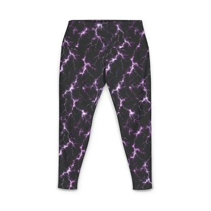 Purple Lightning Yoga Leggings — Women's All-Over-Print Activewear