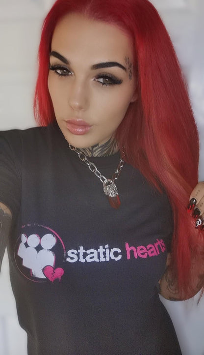 Static Hearts Myspace T‑Shirt alternative graphic t-shirt by Static Hearts inspired by pop punk, emo and horror.