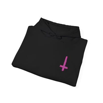 Neon Pink Inverted Cross Hoodie