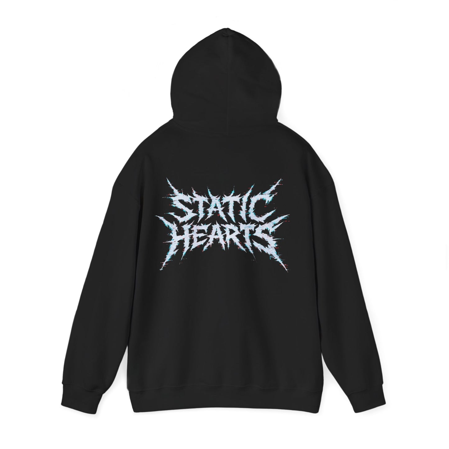 Static Hearts Metal Hoodie