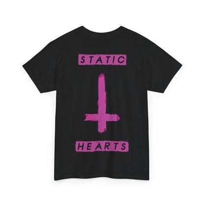 Neon Pink Inverted Cross T-Shirt alternative graphic t-shirt by Static Hearts inspired by pop punk, emo and horror.