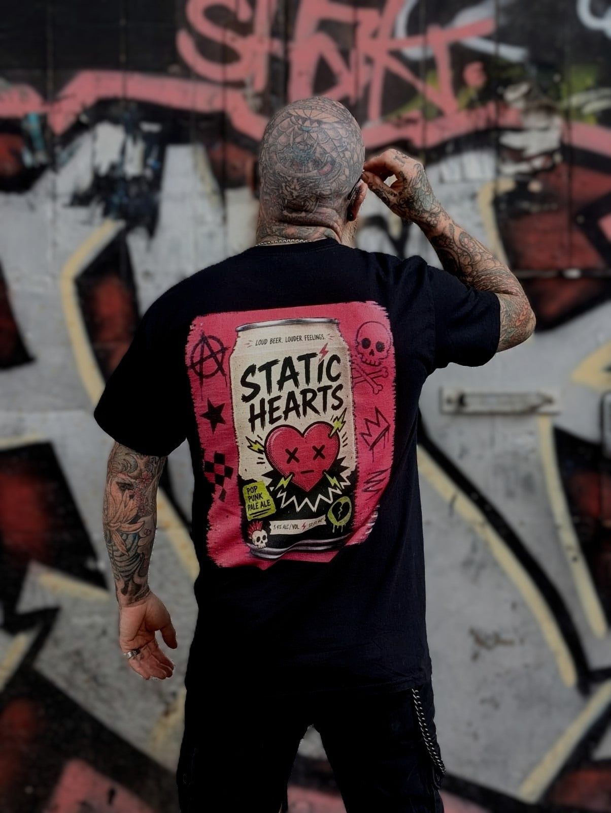 Pop Punk Beer T-shirt alternative graphic t-shirt by Static Hearts inspired by pop punk, emo and horror.