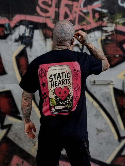 Pop Punk Beer T-shirt alternative graphic t-shirt by Static Hearts inspired by pop punk, emo and horror.